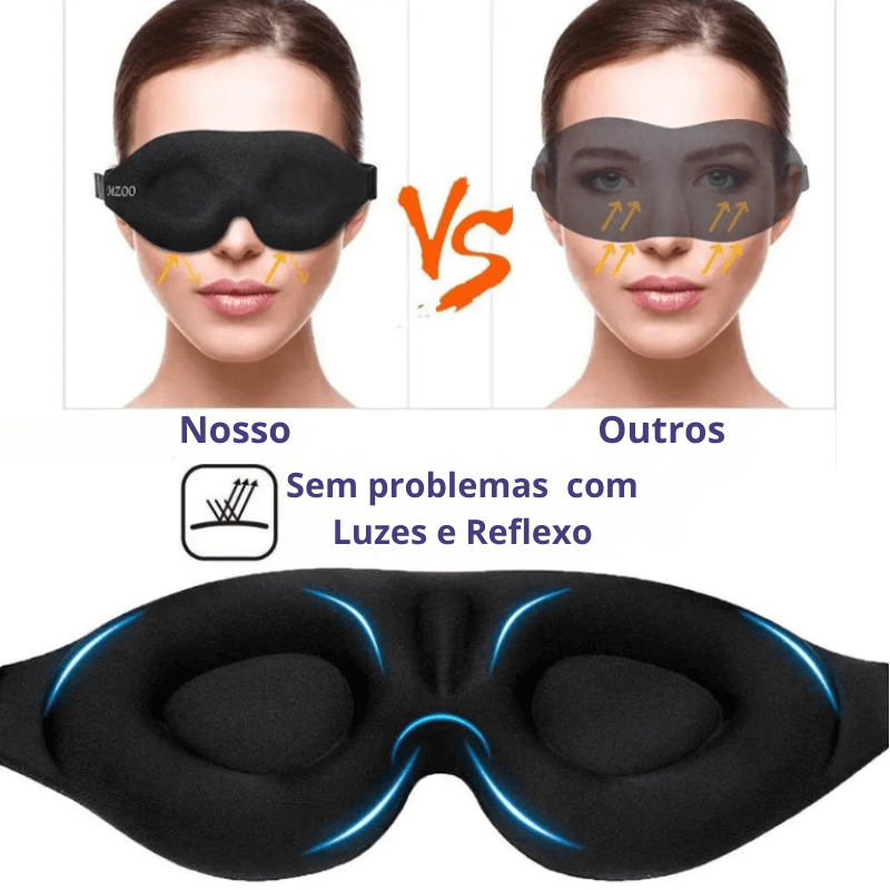 Máscara de Dormir 3D com Contorno Moldado - Venda Côncava para Bloquear Luz, Ideal para Mulheres e Homens